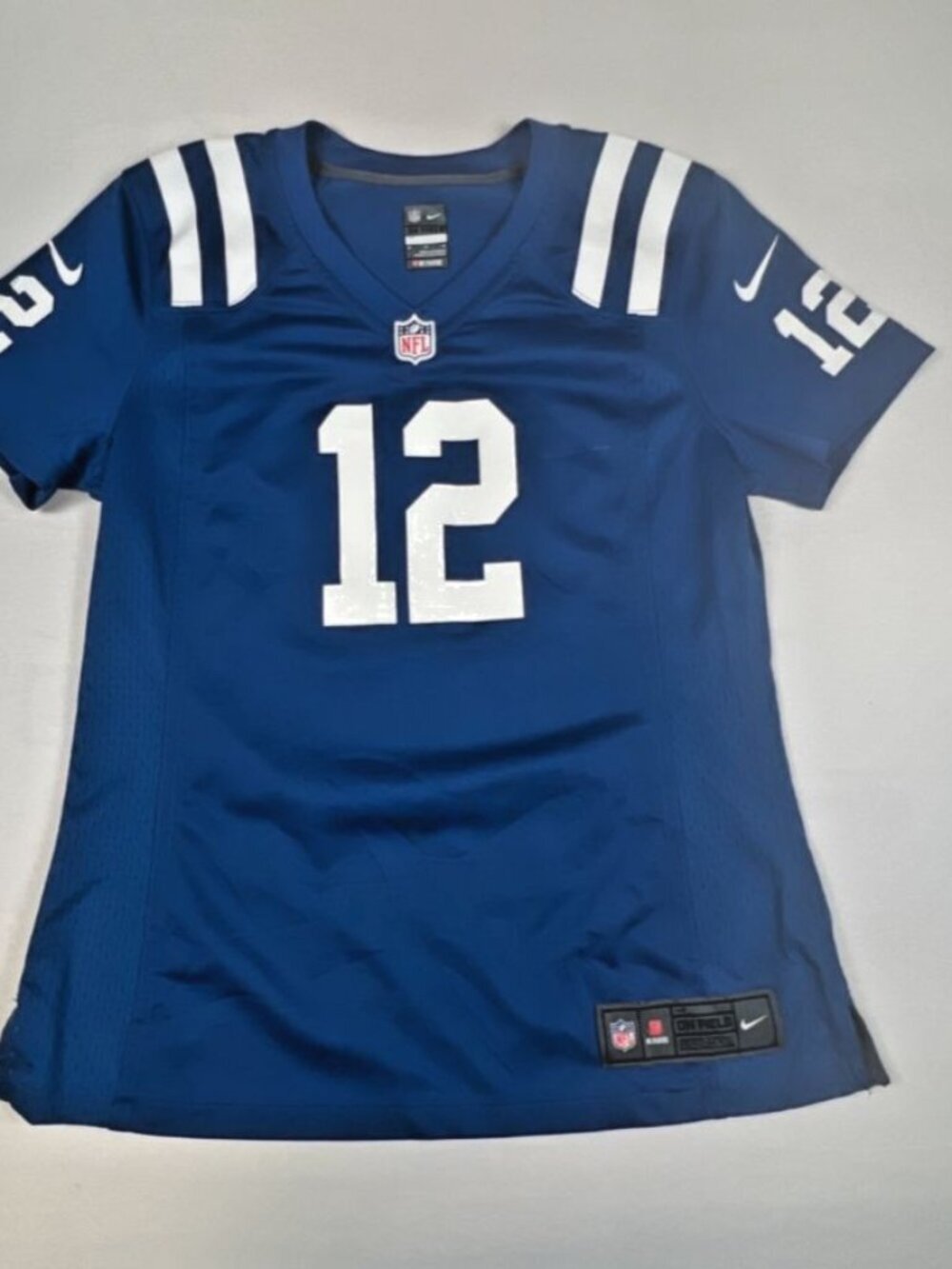 Nike Andrew Luck Indianapolis Colts Jersey Youth Medium Blue #12 On Field